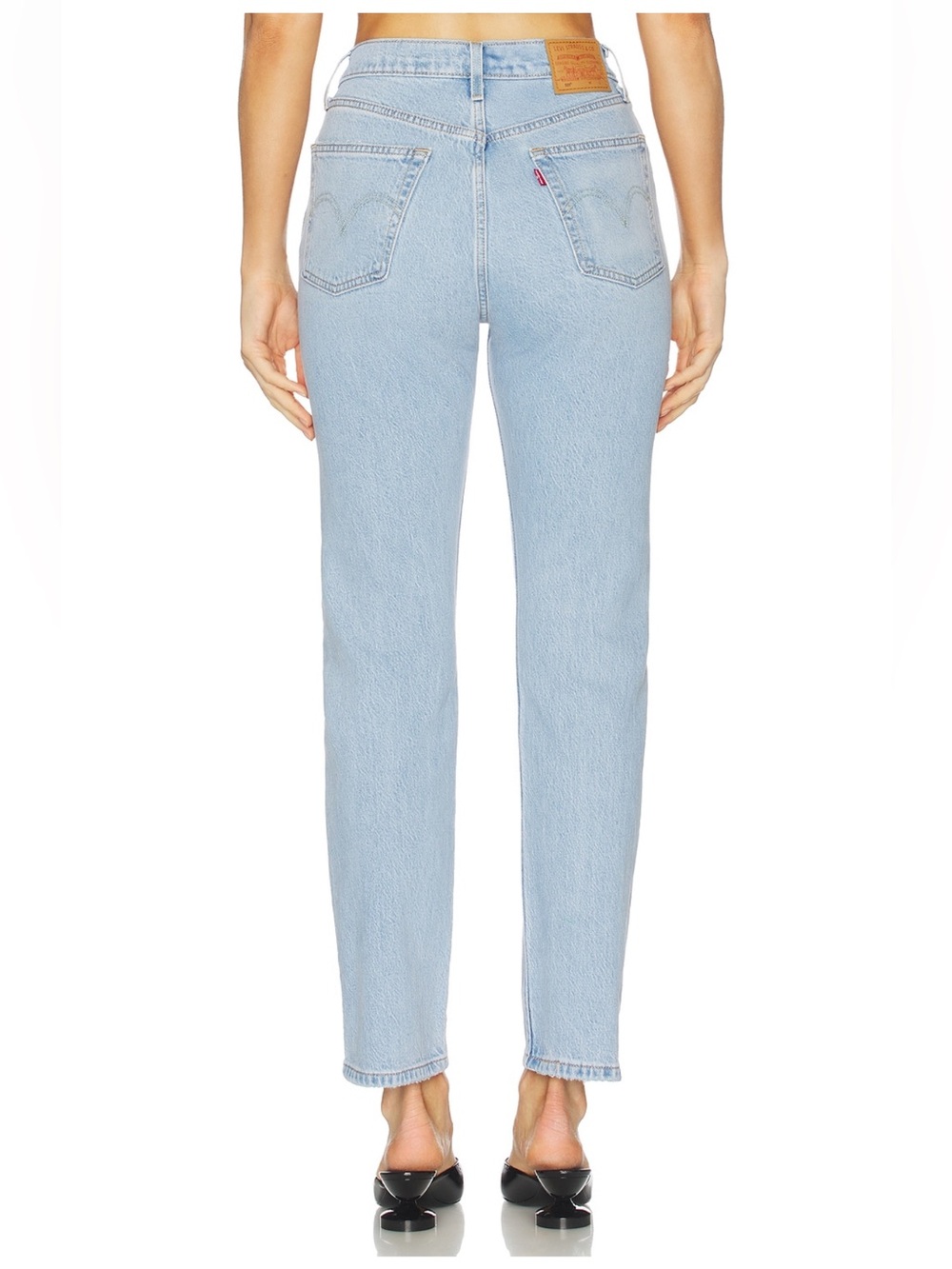 Levis Classic High-Rise Straight Leg Jeans — Light Blue - 501 - Crop - Size 26 - Picture 5 of 8